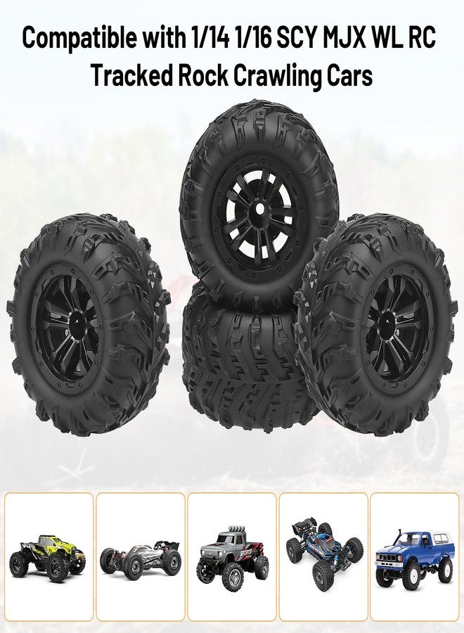 daitoku 12mm Hex Hub RC Wheels and Tires, daitoku 1/16 RC Tires RC Car Wheels for SCY, MJX, WL, HBX 1/16 1/14 RC Cars - Image 3